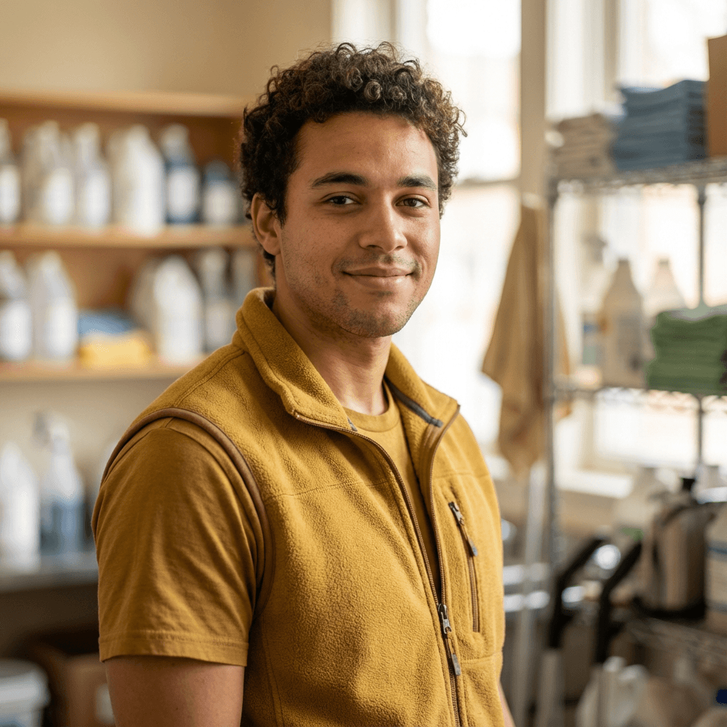 Marcus Webb smiling in casual clothes