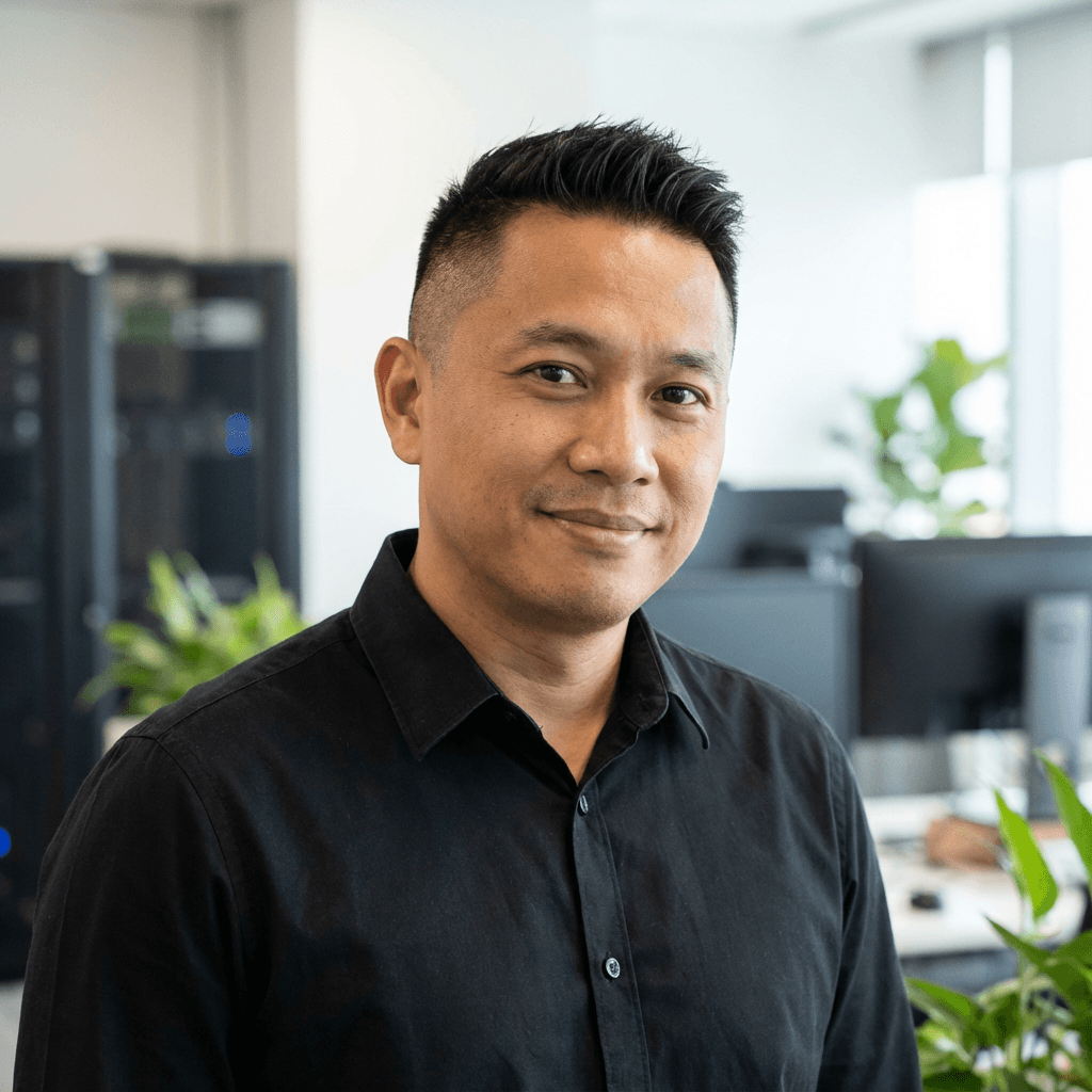 David Kim in a casual shirt