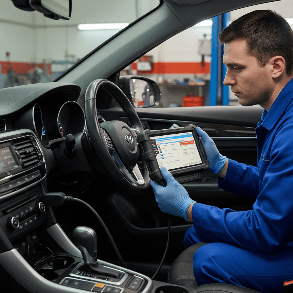 Using a diagnostic tool in a car